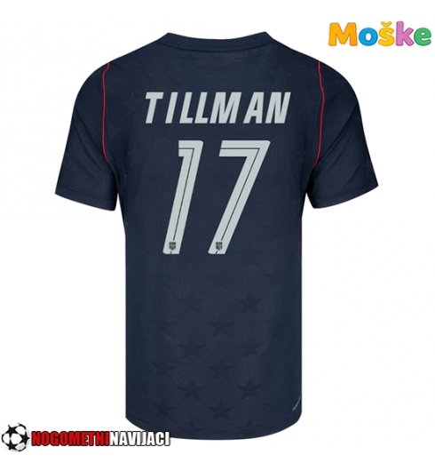 Moške Nogometnih dresov Združene države Malik Tillman #17 Gostujoči SP 2026 Kratki rokavi Moške Nogometnih dresov Združene države Malik Tillman #17 Gostujoči SP 2026 Kratki rokavi